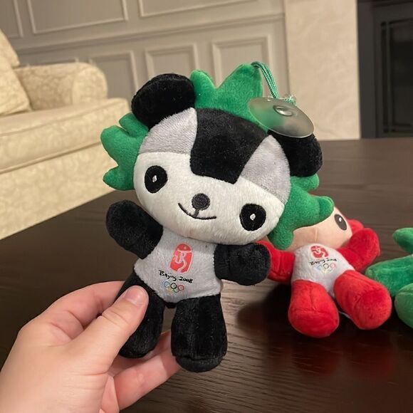 Beijing China 2008 Summer Olympics 4 Mascots Fire Fuwa Dolls Plush 7" Beibei - Picture 5 of 10